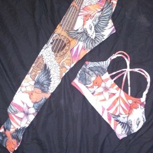 Eagle Rock Werkshop, S/M, Red/Black multi-color, yoga tights and top